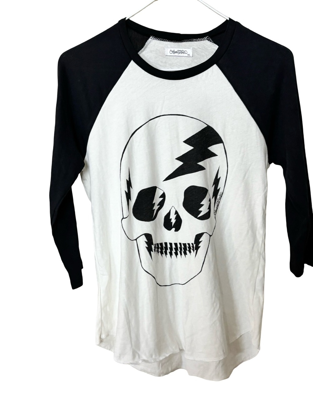 Lauren Moshi Electric Skull Raglan Top